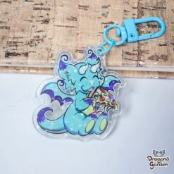 Pizza Dragon | Holographic Acrylic Keychain(Pizza Dragon Holographic Acrylic Keychain)