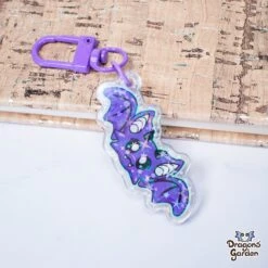 Gray And Purple Bat Dragon | Holographic Acrylic Keychain(Gray And Purple Bat Dragon Holographic Acrylic Keychain)