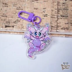 Pink Happy Dragon | Holographic Acrylic Keychain(Pink Happy Dragon Holographic Acrylic Keychain Copy)