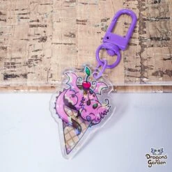 Neopolitan Icecream Dragon | Holographic Acrylic Keychain(Neopolitan Icecream Dragon Holographic Acrylic Keychain)