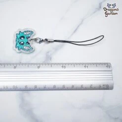 Blue Bat Dragon Head | Glitter Acrylic Phone Strap(Blue Bat Dragon Head Glitter Acrylic Phone Strap) -Dragons' Garden Dragons Garden AcrylicPhoneStrapKeyBlueBatDragonHead1