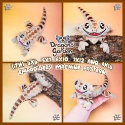 ITH Bearded Dragon Lizard Plushie Embroidery Pattern(Ith Bearded Dragon Lizard Plushie Embroidery Pattern)