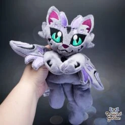 CUSTOM | Big And Small Dragon Cat Plushie(Custom Dragon Cat Plushie) -Dragons' Garden Dragons Garden BigDragonCatGrayPurple6