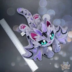 CUSTOM | Big And Small Dragon Cat Plushie(Custom Dragon Cat Plushie) -Dragons' Garden Dragons Garden BigDragonCatGrayPurple7