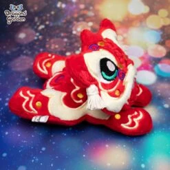 ITH Chinese Lion Embroidery Pattern(Ith Chinese Lion Embroidery Pattern) -Dragons' Garden Dragons Garden ChineseLionPlushRed5