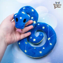 Glow In The Dark | Constellation Snake Plushie Sewing Kit(Glow In The Dark Constellation Snake Plushie Sewing Kit) -Dragons' Garden Dragons Garden Custommadetoorderweightedconstellationsnakeblue3 1