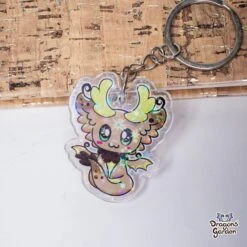 Brown And Purple Deer Dragon | Holographic Acrylic Keychain(Brown And Purple Deer Dragon Holographic Acrylic Keychain)