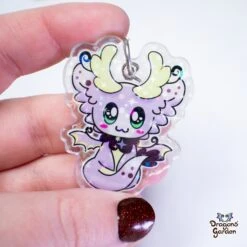 Brown And Purple Deer Dragon | Holographic Acrylic Keychain(Brown And Purple Deer Dragon Holographic Acrylic Keychain) -Dragons' Garden Dragons Garden DeerDragonAcrylicKey2