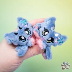 MAGNETIC | Dust Blue Fairy Flowers Micro Dragon Plushie(Magnetic Dust Blue Fairy Flowers Micro Dragon Plushie)