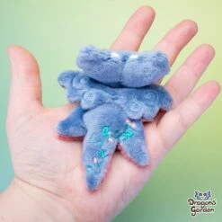 MAGNETIC | Dust Blue Fairy Flowers Micro Dragon Plushie(Magnetic Dust Blue Fairy Flowers Micro Dragon Plushie) -Dragons' Garden Dragons Garden FairyFlowerAngelMicroDragonJeansPink2