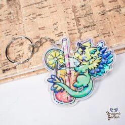 Ice Tea Budgie Dragon | Holographic Acrylic Keychain(Ice Tea Dragon Holographic Acrylic Keychain Copy)