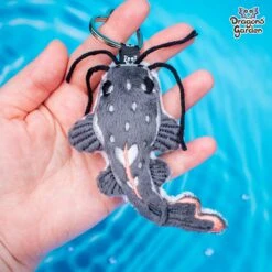 ITH Catfish Fish Charm Embroidery Pattern(Ith Catfish Fish Charm Embroidery Pattern) -Dragons' Garden Dragons Garden ITHCatfishCharmPlushGray3