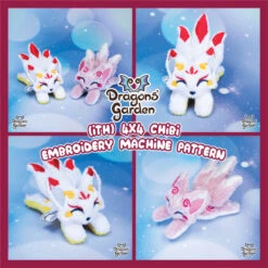 ITH Inari Kitsune Fox Chibi Embroidery Pattern(Ith Inari Kitsune Fox Chibi Embroidery Pattern)