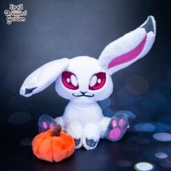 ITH Vampire Bunny Embroidery Pattern(Ith Vampire Bunny Embroidery Pattern) -Dragons' Garden Dragons Garden ITHVampireBunnyPlushieWhite6