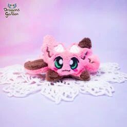 MAGNETIC | Milk Chocolate Strawberry Micro Dragon Plushie(Magnetic Milk Chocolate Strawberry Micro Dragon Plushie) -Dragons' Garden Dragons Garden MicroChocoStrawberry0