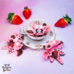 MAGNETIC | Milk Chocolate Strawberry Micro Dragon Plushie(Magnetic Milk Chocolate Strawberry Micro Dragon Plushie)