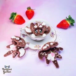 MAGNETIC | White Chocolate Strawberry Micro Dragon Plushie(Magnetic White Chocolate Strawberry Micro Dragon Plushie)