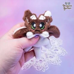 MAGNETIC | White Chocolate Strawberry Micro Dragon Plushie(Magnetic White Chocolate Strawberry Micro Dragon Plushie) -Dragons' Garden Dragons Garden MicroDarkChocoStrawberry4