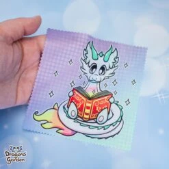 Book Reading Dragon | Microfiber Lens Cleaning Cloth(Book Reading Dragon Micro Fiber Lens Cleaning Cloth) -Dragons' Garden Dragons Garden MicroFiberClothBookDragon3