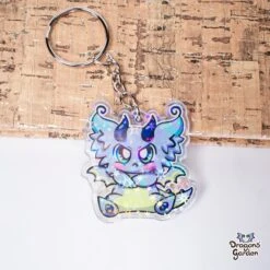 Grumpy Dragon | Holographic Acrylic Keychain(Grumpy Dragon Holographic Acrylic Keychain Copy)