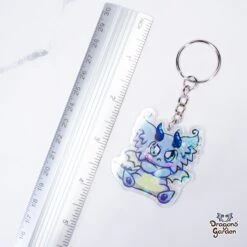 Grumpy Dragon | Holographic Acrylic Keychain(Grumpy Dragon Holographic Acrylic Keychain Copy) -Dragons' Garden Dragons Garden MoodyDragonAcrylicKey2