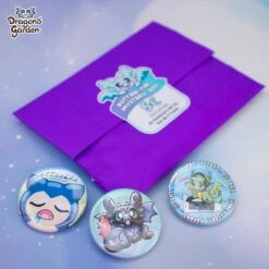 Mystery Button Bag | Cutest Pin Buttons(Mystery Button Bag Cutest Pin Buttons) -Dragons' Garden Dragons Garden MysteryStickerPackButtons3