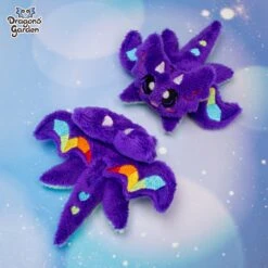 MAGNETIC | Purple Rainbow Micro Dragon Plushie(Magnetic Purple Rainbow Micro Dragon Plushie 1)
