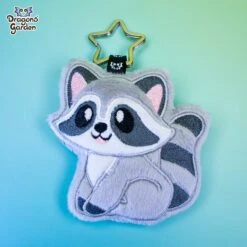 ITH Raccoon Charm Embroidery Pattern(Ith Racoon Charm Embroidery Pattern) -Dragons' Garden Dragons Garden RacoonKeychain1 1