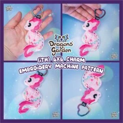 ITH Rainbow Long Dragon Charm Embroidery Pattern(Ith Rainbow Long Dragon Charm Embroidery Pattern)