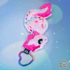 ITH Rainbow Long Dragon Charm Embroidery Pattern(Ith Rainbow Long Dragon Charm Embroidery Pattern) -Dragons' Garden Dragons Garden RainbowLongDragonkeychaincharmpinkfuchsiasparkle2