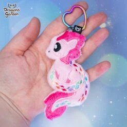 ITH Rainbow Long Dragon Charm Embroidery Pattern(Ith Rainbow Long Dragon Charm Embroidery Pattern) -Dragons' Garden Dragons Garden RainbowLongDragonkeychaincharmpinkfuchsiasparkle4