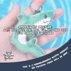 ITH Reef Shark Charm Embroidery Pattern(Ith Reef Shark Charm Embroidery Pattern) -Dragons' Garden Dragons Garden ReefSharkCharmlisting2