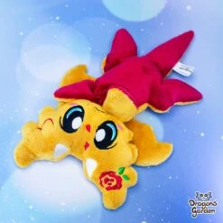 WEIGHTED | Jumbo Rose Gold And Crimson Dragon Plushie | Aurelia(Weighted Jumbo Rose Gold And Crimson Dragon Plushie Aurelia) -Dragons' Garden Dragons Garden RoseDragonGoldRedRose6