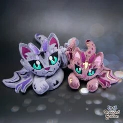 CUSTOM | Big And Small Dragon Cat Plushie(Custom Dragon Cat Plushie) -Dragons' Garden Dragons Garden SmallDragonCatRoseBerry6
