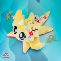 WEIGHTED | Jumbo Yellow And Pink Blossom Dragon Plushie | Mai(Weighted Jumbo Yellow And Pink Blossom Dragon Plushie Mai)