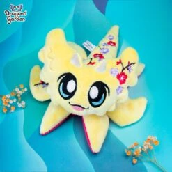 WEIGHTED | Jumbo Yellow And Pink Blossom Dragon Plushie | Mai(Weighted Jumbo Yellow And Pink Blossom Dragon Plushie Mai) -Dragons' Garden Dragons Garden SpringBlossomJumboDragons14