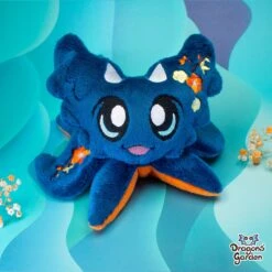 WEIGHTED | Jumbo Blue And Orange Blossom Dragon Plushie | Hanami(Weighted Jumbo Blue And Orange Blossom Dragon Plushie Hanami) -Dragons' Garden Dragons Garden SpringBlossomJumboDragons2