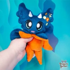 WEIGHTED | Jumbo Blue And Orange Blossom Dragon Plushie | Hanami(Weighted Jumbo Blue And Orange Blossom Dragon Plushie Hanami)