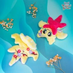MAGNETIC | Yellow And Pink Spring Blossom Micro Dragon Plushie(Magnetic Yellow And Pink Spring Blossom Micro Dragon Plushie)
