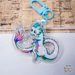 Aleani White Air Dragon | Holographic Acrylic Keychain(Aleani White Air Dragon Holographic Acrylic Keychain) -Dragons' Garden Dragons Garden SummerMysteriesaleaniairdragonacrylickey4 4fffcb07 ab52 48bc a688 b26c36b86269