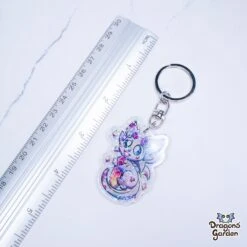 Ruby Mineral Dragon | Holographic Acrylic Keychain(Ruby Mineral Dragon Holographic Acrylic Keychain) -Dragons' Garden Dragons Garden SummerMysteriesrubydragonacrylickey1