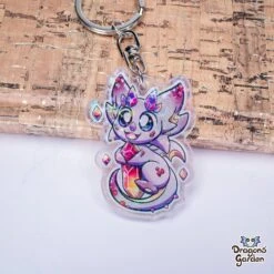 Ruby Mineral Dragon | Holographic Acrylic Keychain(Ruby Mineral Dragon Holographic Acrylic Keychain)