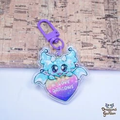 I Love Dragons | Holographic Acrylic Keychain(I Love Dragons Holographic Acrylic Keychain)