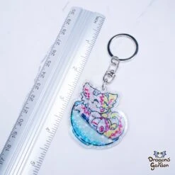 Vla Flip Custard Dragon | Holographic Acrylic Keychain(Vla Flip Custard Dragon Holographic Acrylic Keychain) -Dragons' Garden Dragons Garden SummerMysteriesvladragonacrylickey1