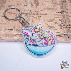 Vla Flip Custard Dragon | Holographic Acrylic Keychain(Vla Flip Custard Dragon Holographic Acrylic Keychain)