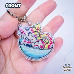 Vla Flip Custard Dragon | Holographic Acrylic Keychain(Vla Flip Custard Dragon Holographic Acrylic Keychain) -Dragons' Garden Dragons Garden SummerMysteriesvladragonacrylickey4