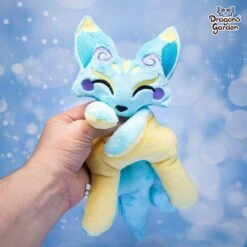 CUSTOM | Weighted Kitsune Fox Plushie(Custom Weighted Kitsune Fox Plushie) -Dragons' Garden Dragons Garden WeightedInariKitsunePlushBlueYello5