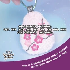 ITH Blossom Dragon Egg Charm Embroidery Pattern(Ith Blossom Dragon Egg Charm Embroidery Pattern) -Dragons' Garden Dragons Garden sakuraeggcharmlisting2