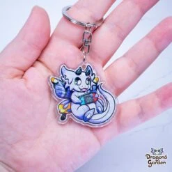 Butterfly Gaming Dragon | Holographic Acrylic Keychain(Butterfly Gaming Dragon Holographic Acrylic Keychain) -Dragons' Garden Dragons Garden Summer Mysteries switch butterfly dragon acrylic key 1