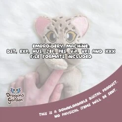 ITH Jaguar Cub Plush Embroidery Pattern(Ith Jaguar Cub Plush Embroidery Pattern) -Dragons' Garden JaguarCubPlushlisting4